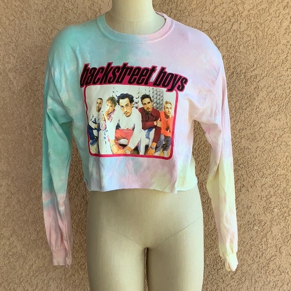 Backstreet Boys crop band long sleeve tshirt Small NEW - Picture 2 of 4